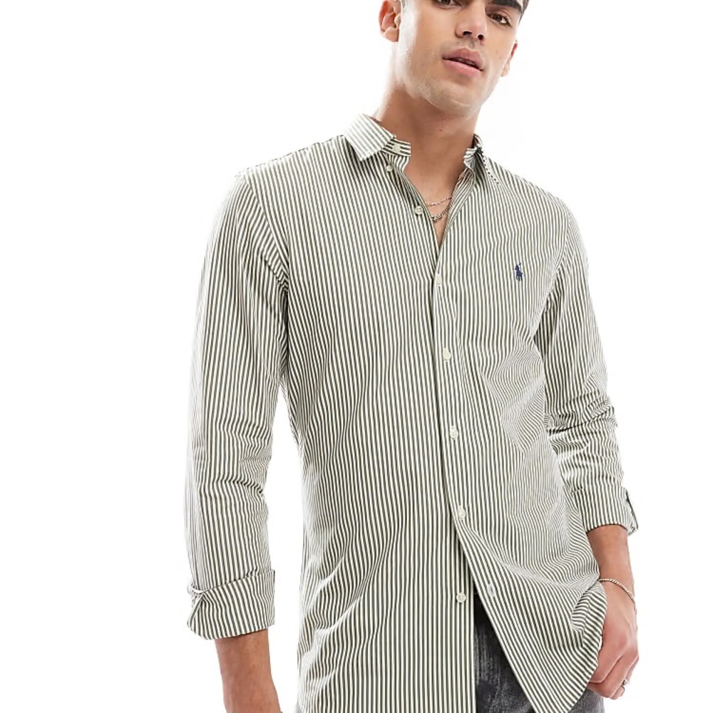 Polo Ralph‎ Lauren Green Striped button down